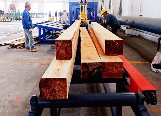 2 Heads Vertical Band Sawmill Small Logs Wood Processing Line With Platform