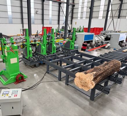 CNC Hydraulic Vertical Sawmill Machine MJ3212B Automatic Bandsaw with Log Carriage 1250mm Wheel 45KW Motor