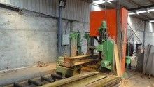 vertical band sawmill with CNC carriage automatic wheel wood cutting saw machine